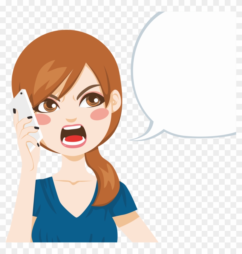 Cartoon Telephone Call Royalty-free Clip Art - Angry Woman Cartoon Png #1331912