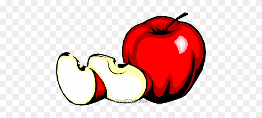 Apple With Slices Royalty Free Vector Clip Art Illustration - Apple Slice Clipart Png #1332040