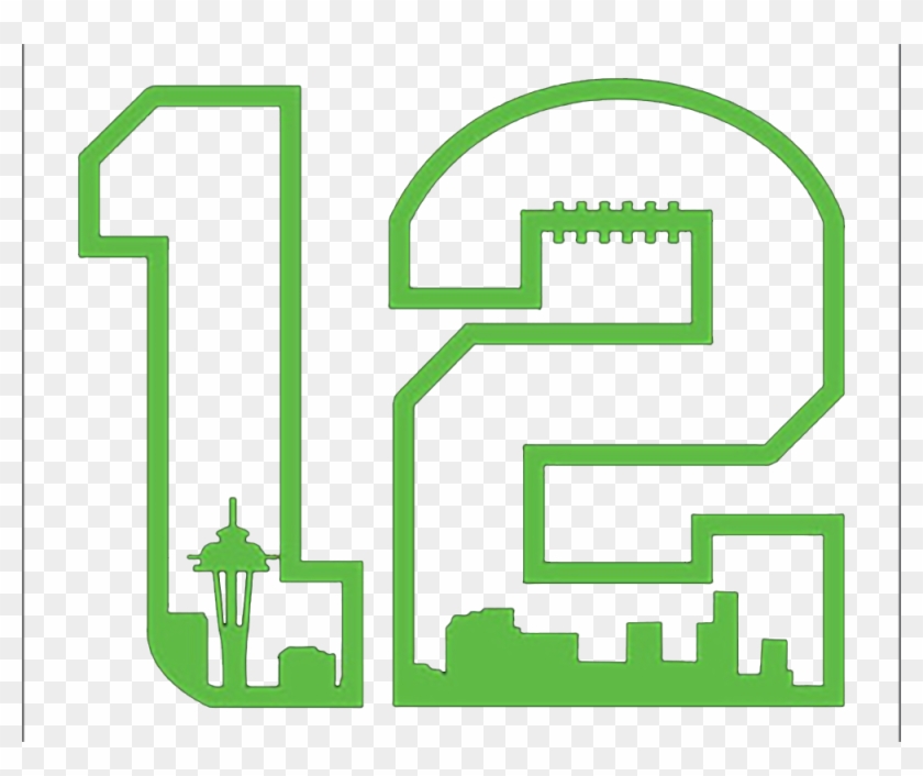 12th Man Decal With Space Needle Decal - Seahawks 12th Man #1332049