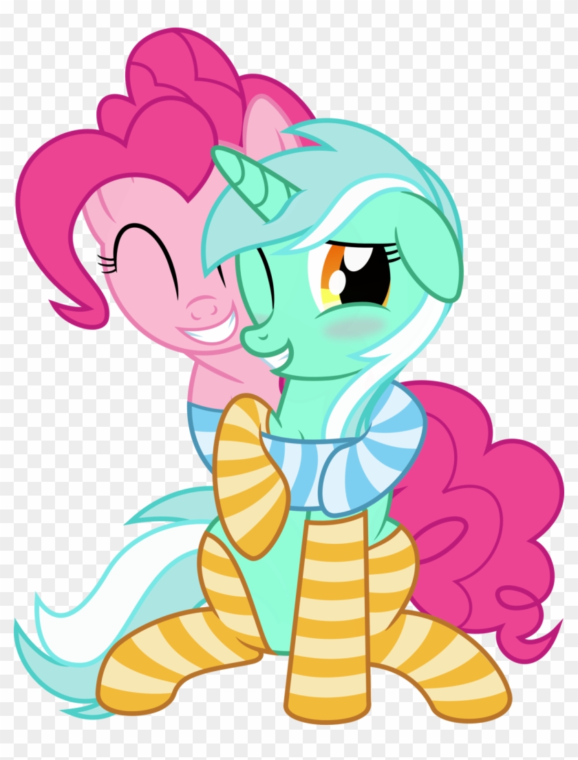 Pinkie And Lyra By Vaderpl - Hug #1332245