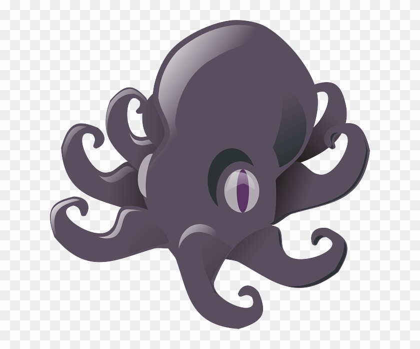 Devilfish, Octopod, Sea Life, Kraken - Purple Octopus Clipart #1332321