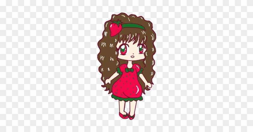 Chibi Strawberry Girl By Rinrainbows - Chibi Strawbery Girl Transparent Png #1332412