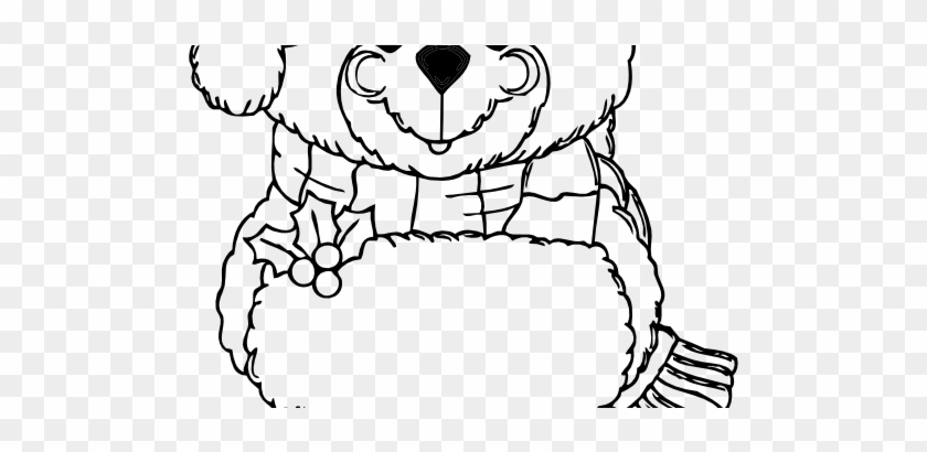 Astonishing Christmas Clipart Black And White Drawing - Christmas Bear #1332469