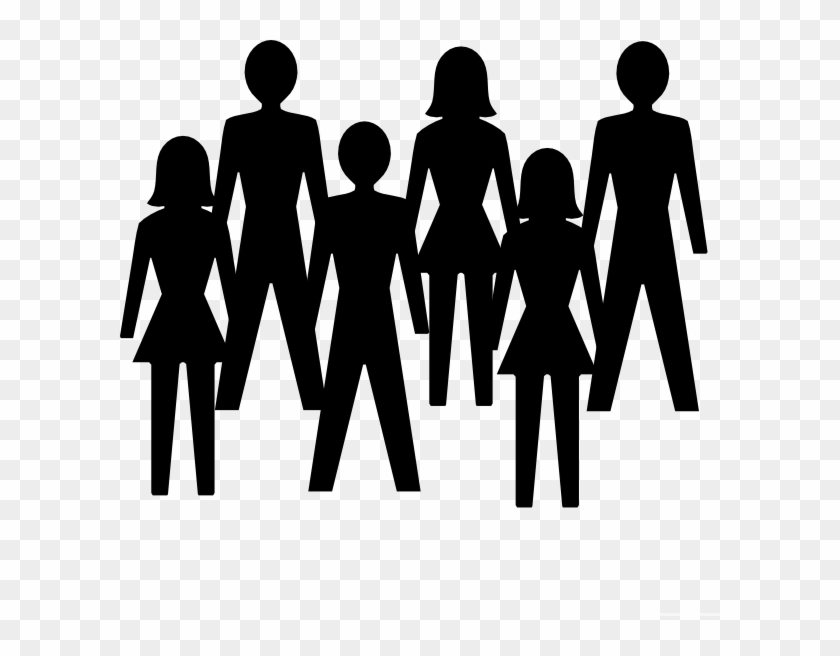 White Background With Set Half Body Group People Women - Stick Figure Group Clip Art #1332545
