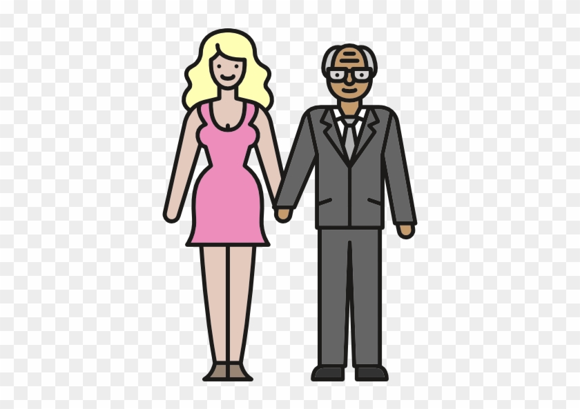 28 Collection Of Young People Clipart Png - Old Man And Young Woman Cartoon #1332578