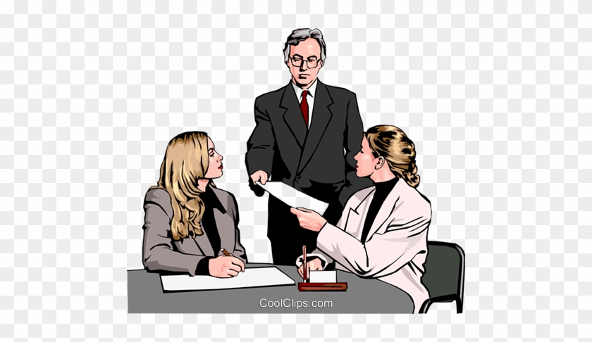 Man Handing Document To Women At Desk Royalty Free - Pessoa Entregando Documento Png #1332581