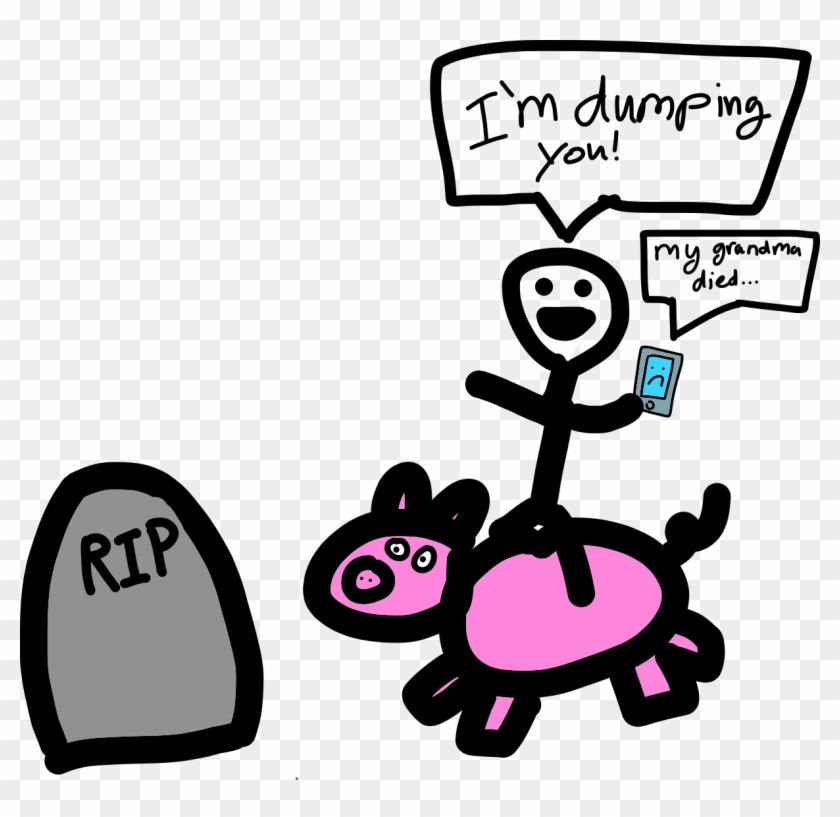 A Poorly Drawn Stick Figure Riding A Pig Over Grandma's - Stick Figure #1332608