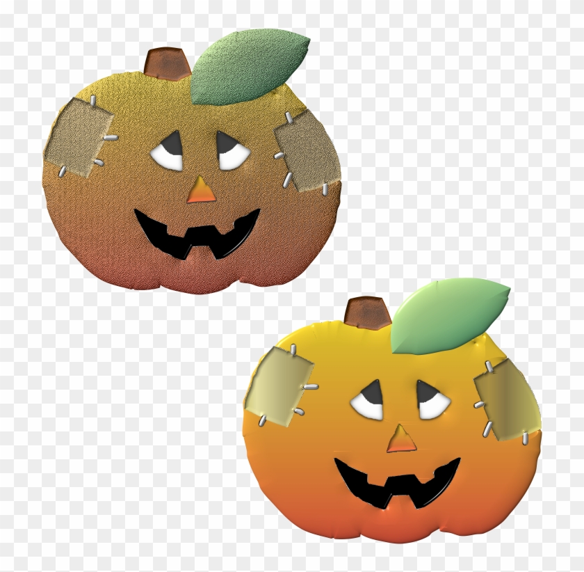 Cute Halloween Patched Up Pumpkins, Clip Art Printable - Jack-o'-lantern #1332811