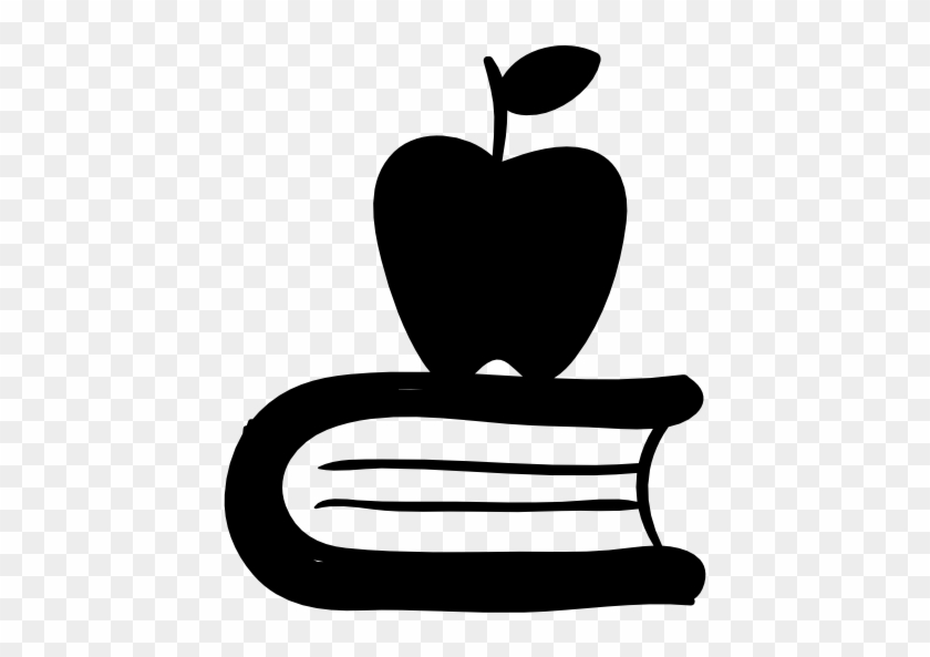 Apple On A Book Free Icon - Education #1332825