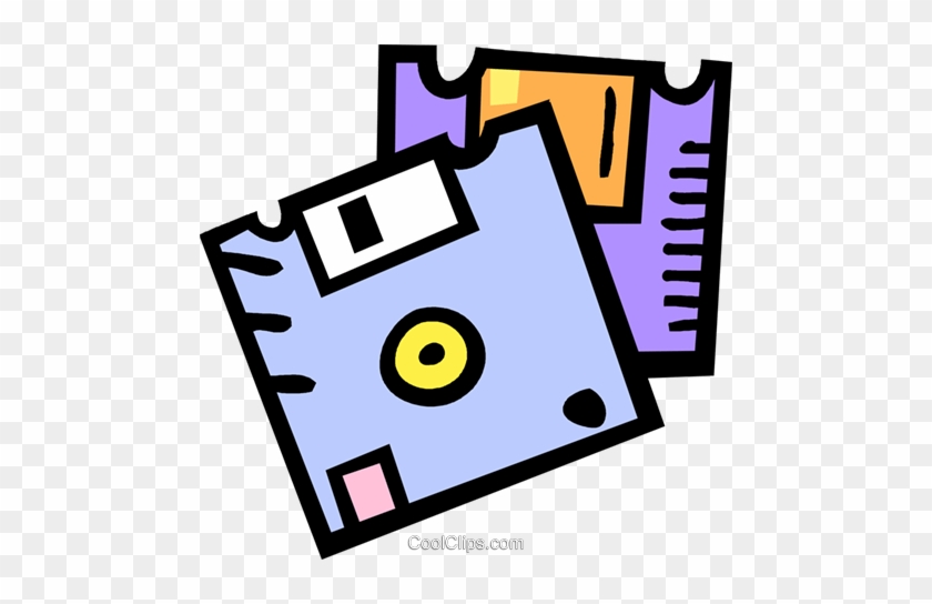 5 Inch Diskettes Royalty Free Vector Clip Art Illustration - Computer Data Storage #1332919