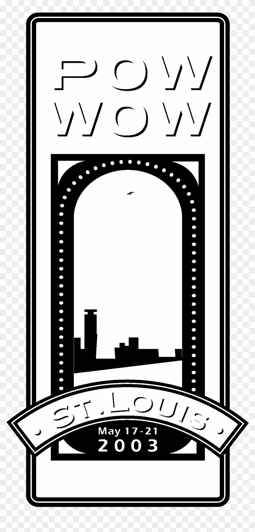 International Pow Wow St Louis Logo Black And White - Illustration #1333167