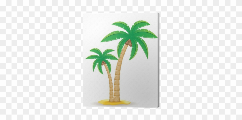 Cuadro En Lienzo Palmera Tropical Ilustración Vectorial - Clip Art Palm Tree #1333197