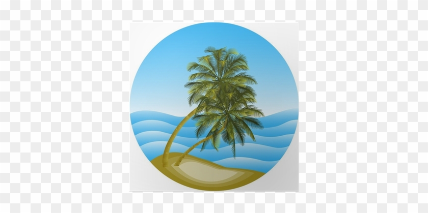 Póster Vector Ilustración De Un Paisaje Del Mar Con - Landscape #1333238