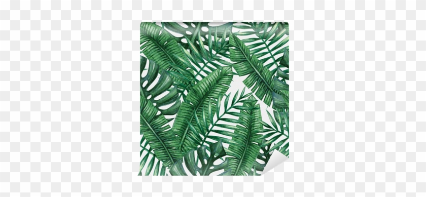 Fotomural Palmera Tropical De La Acuarela Deja Patrón - Suabo Polyester Waterproof Fabric Shower Curtain Decorative #1333243