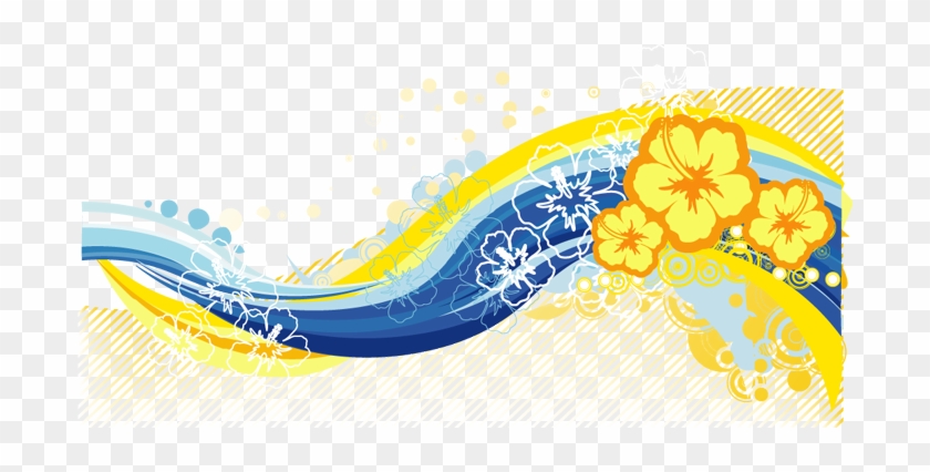 Flower Wall Mural - Yellow & Blue #1333432