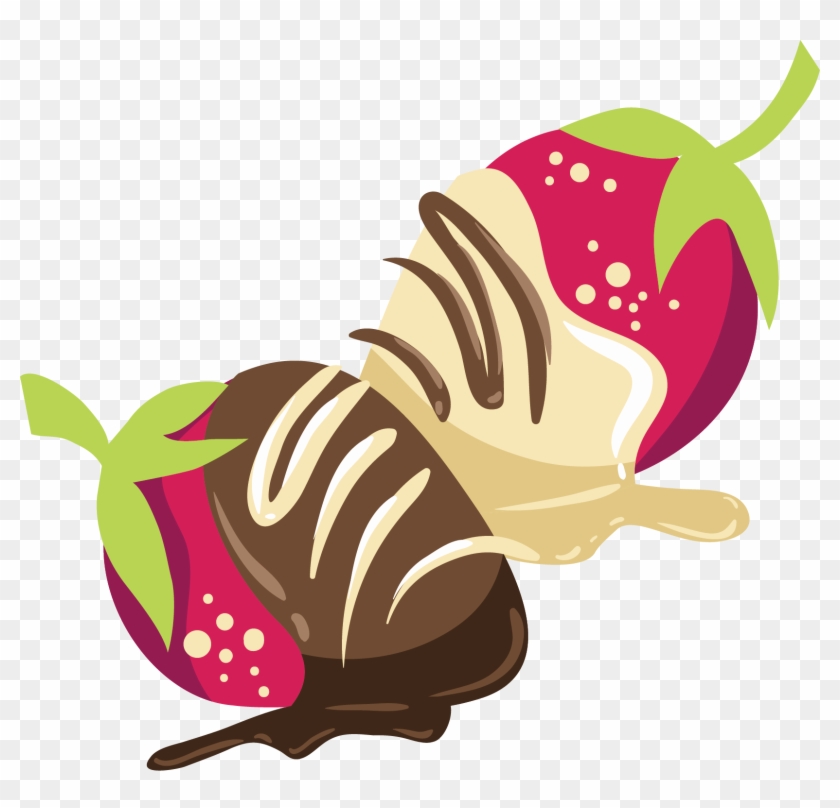 Fruit Chocolate Strawberry Illustration - Клубника В Шоколаде Вектор #1333454