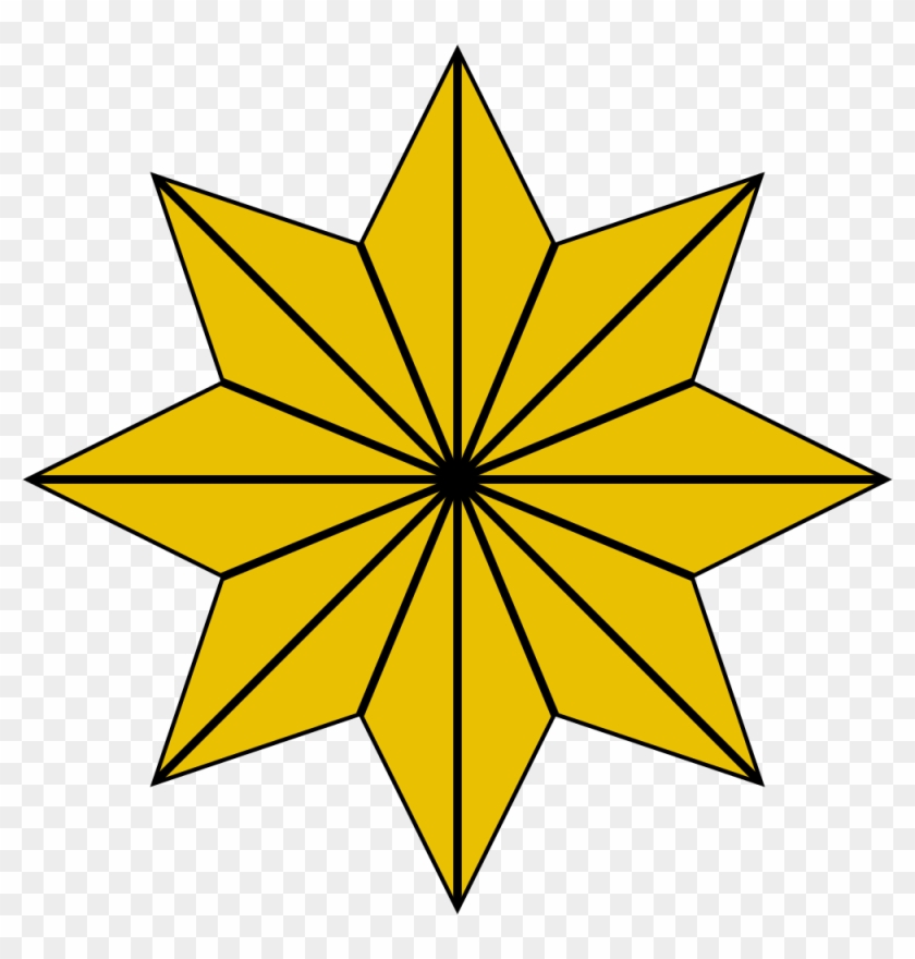 Eight-pointed Star 16 Radial Lines - 8 Pointed Star Png #1333677