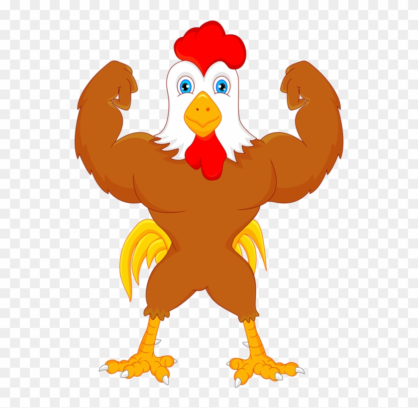 Chicken Cartoon Rooster Illustration - Chicken Strong Cartoon #1333696