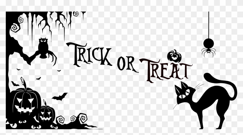 Clipart Trick Or Treat Halloween Silhouette Rh Openclipart - Trick Or Treat Pdf #1333701