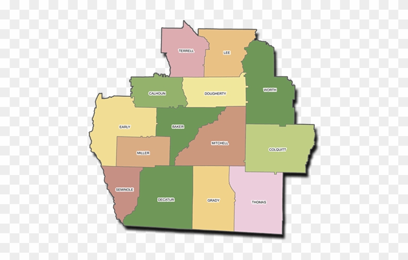 Southwest Georgia Counties Map #1334018