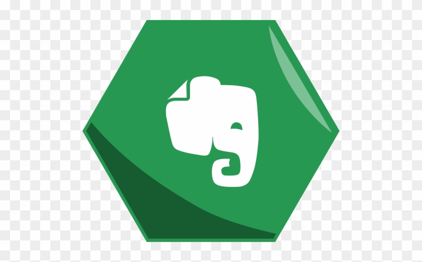 Hexagon Social Medias - Evernote Logo #1334030