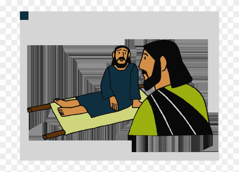 Man Lowered Through The Roof Jesus Heals The Paralytic - Cartoon - Full ...