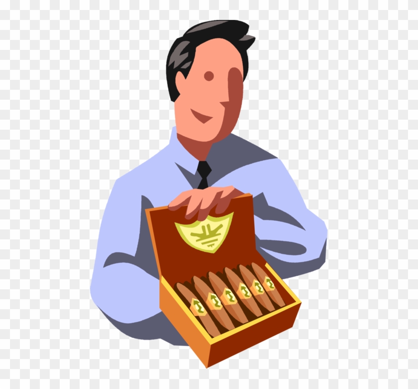 Vector Illustration Of Generous Businessman Offers - Illustration #1334188