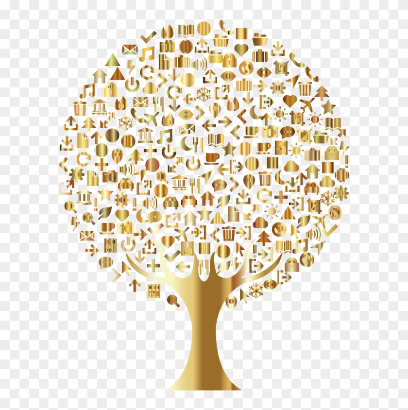 Tree No Leaves Png Download - Gold Tree Png Transparent #1334560