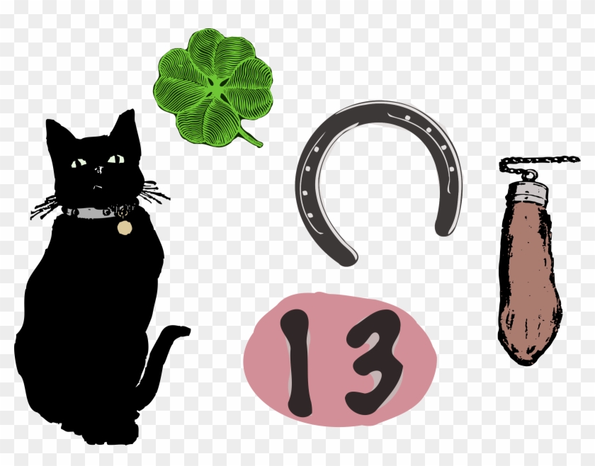 Free Black Horseshoe Logo - Little Black Cat Png #1334723