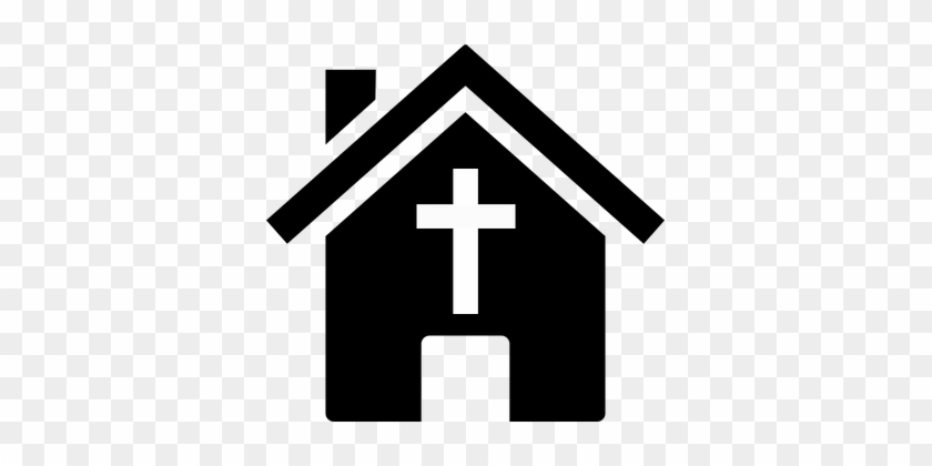 House Icon Silhouette Cross Religious Symb - Home Clipart #1334725