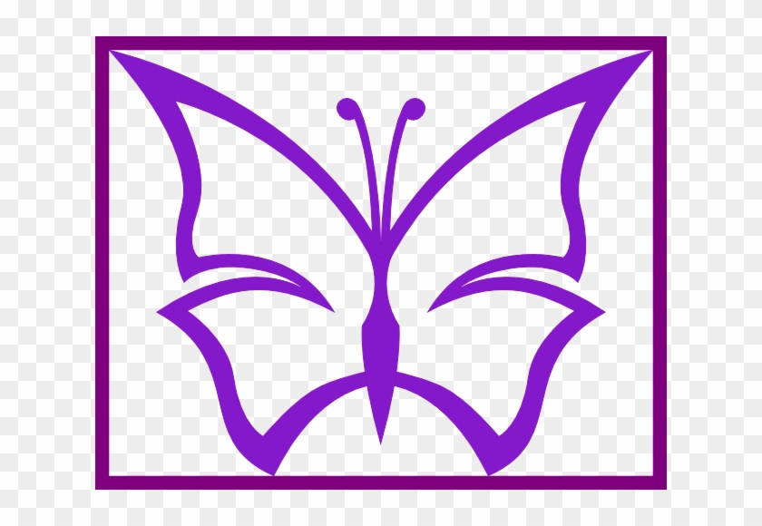 The Best Purple Butterfly Clipart Image Of Silhouette - Purple Butterfly To Draw #1335015