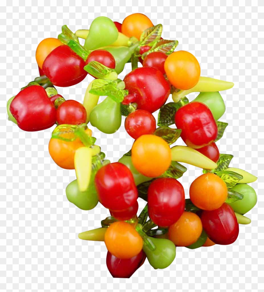 Large Vintage Colorful Fruit Salad Wrap Bracelet - Cherry Tomatoes #1335028