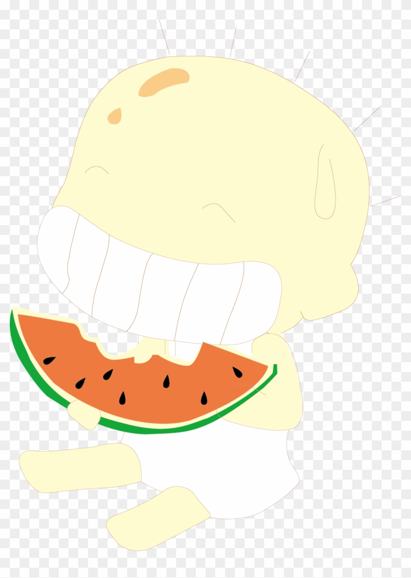 Watermelon Eating Cartoon Child - Illustration #1335166