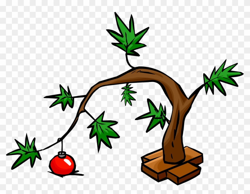 Leaning Tree Charlie Brown Christmas Tree Png Clubpenguin - Club Penguin #1335337