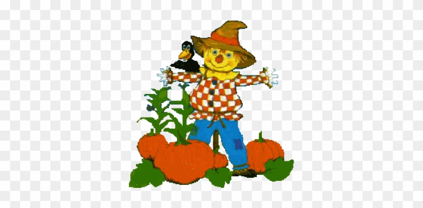 Scarecrow Clipart Animated - Scarecrow And Pumpkins Clip Art #1335485