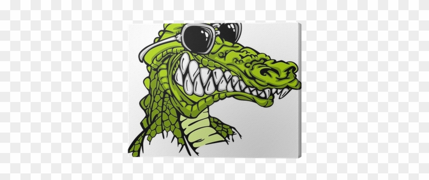 Gator Or Alligator Wearing Sunglasses Mascot Cartoon - Imagen Cocodrilo En Caricatura #1335546