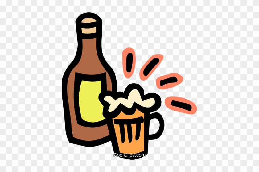 Beer Bottle And Mug Of Beer Royalty Free Vector Clip - Alcoholic Drink #1335572