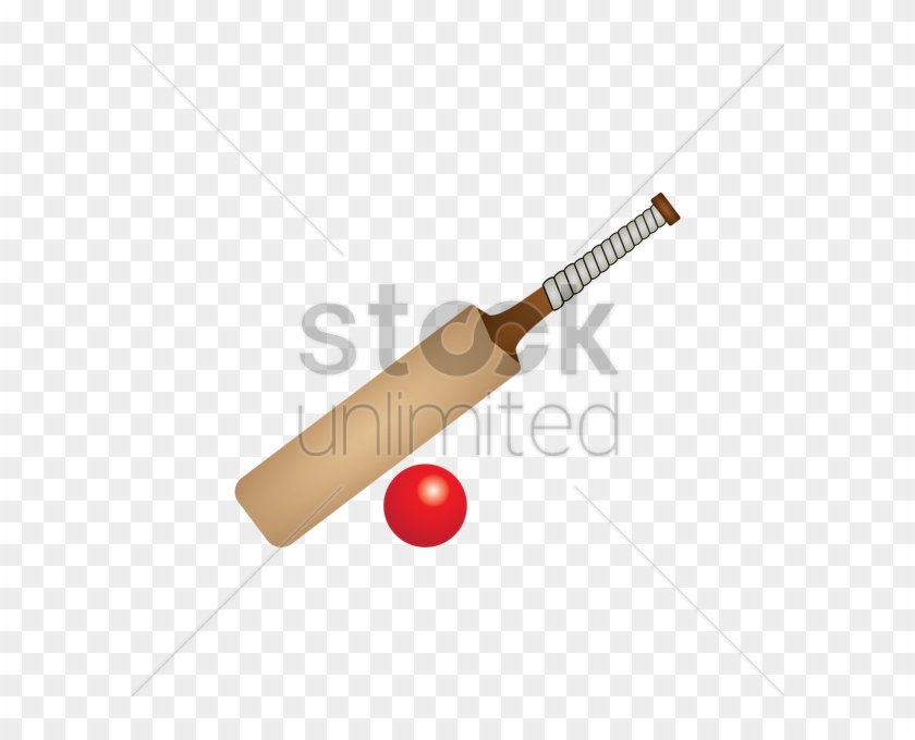 Cricket Ball Clipart Stamp - Png Cartoon Bat And Ball #1335578