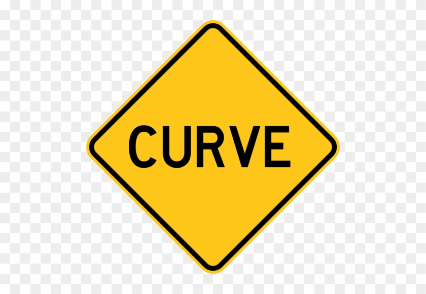 Curve Warning Trail Sign Yellow - Things That Are Diamond Shapes #1335608