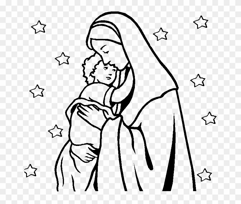 Mary Was Very Happy To Take Care Of Jesus Coloring - Mary Mother Of Jesus Coloring Pages #1335684