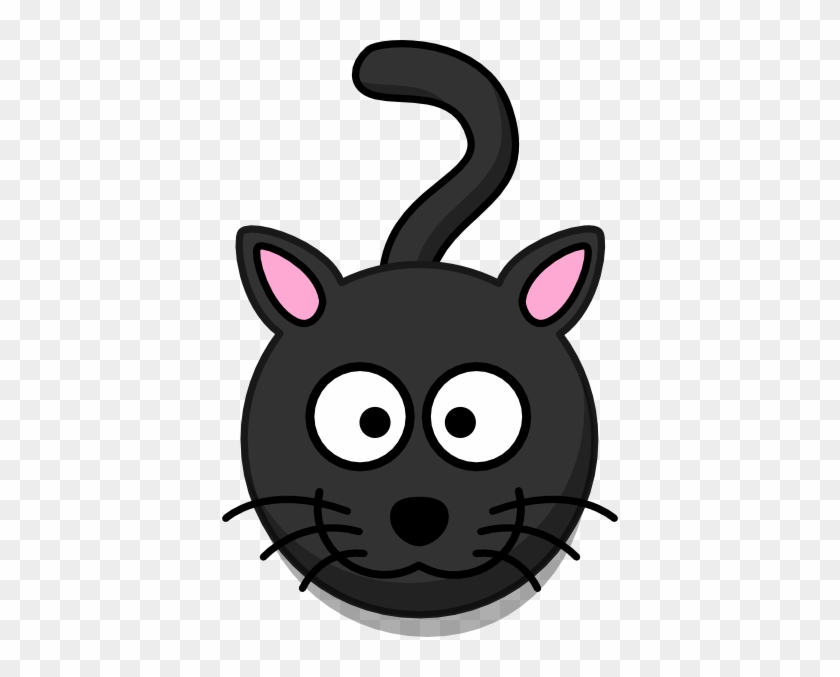 Black Cat Head And Shadow Clip Art At Clker - Black Cat Face Clipart #1335938