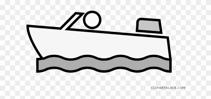 Speed Boat Transportation Free Black White Clipart - Speed Boat Clipart #1335969