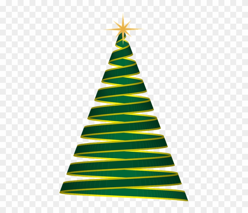 Christmas Tree, Ribbon, Green, Christmas, Tree, Holiday - Árvore De Natal De Fita #1335974