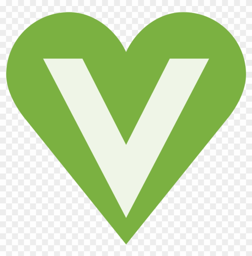 The Universal Sign For Vegans, A Heart With The Letter - Vegan Symbol Png #1336054