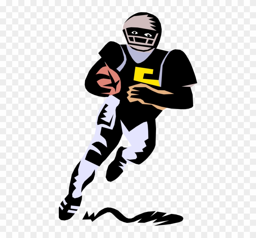 Vector Illustration Of Football Player Running Back - Illustration #1336271