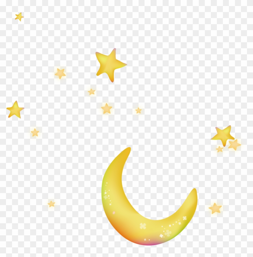 Moon Night Sky Star - Moon And Stars Png #1336294