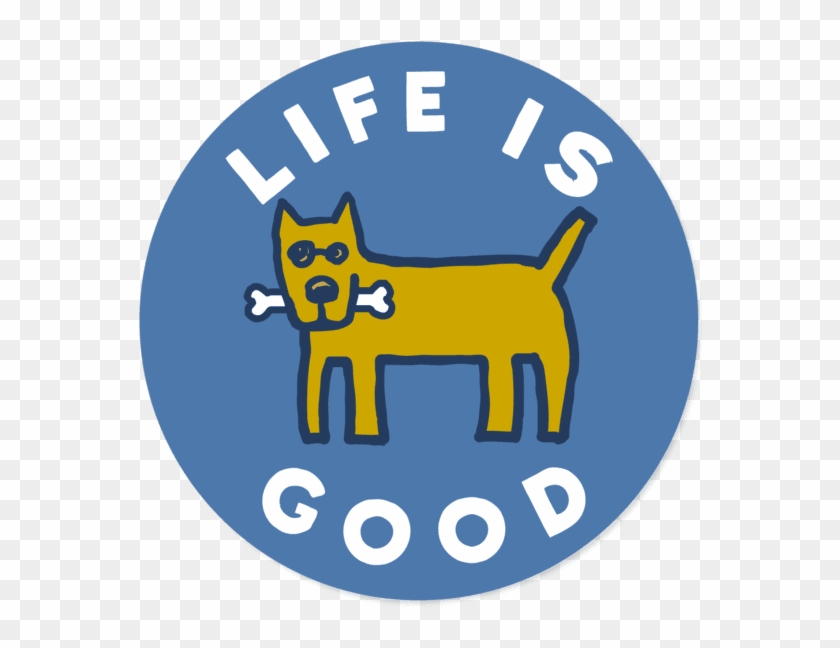 Rocket Bone 4" Circle Sticker - Life Is Good. 4" Circle Sticker - Lig Fish - Darkest #1336351