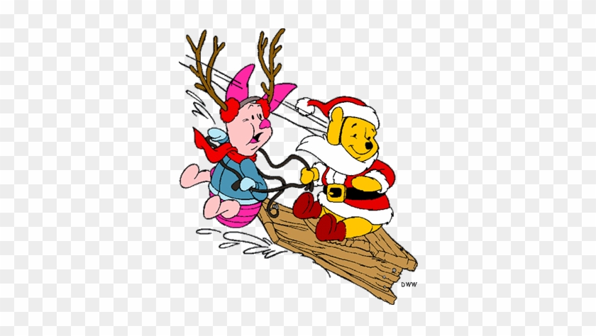 Christmas Sledding Pooh And Piglet - Piglet #1336480