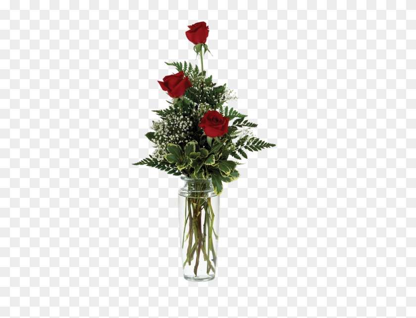 Triple Rose Bud Vase • - Royer's Flowers & Gifts #1336525