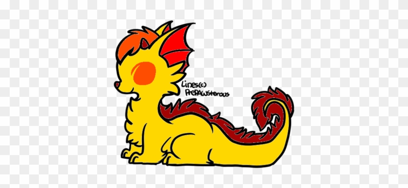 Cute Fire Dragon By Freakwolffreakish - Cartoon #1336539